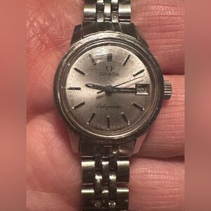 Omega Silver-Tone Women's Stainless Watch with Date
